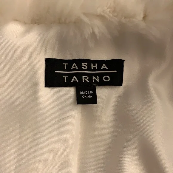 Tasha tarno kids white rabbit fur jacket